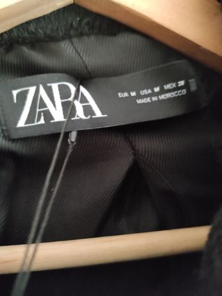 Abrigo Zara Negro Cinturón Talla M Nuevo