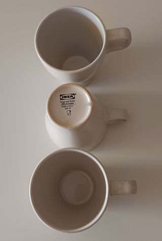 Set 3 Tazas Ikea Blancas Porcelana