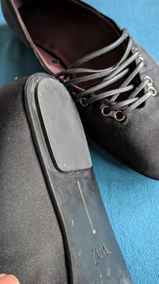 Bailarinas Zara Negras con Cordones