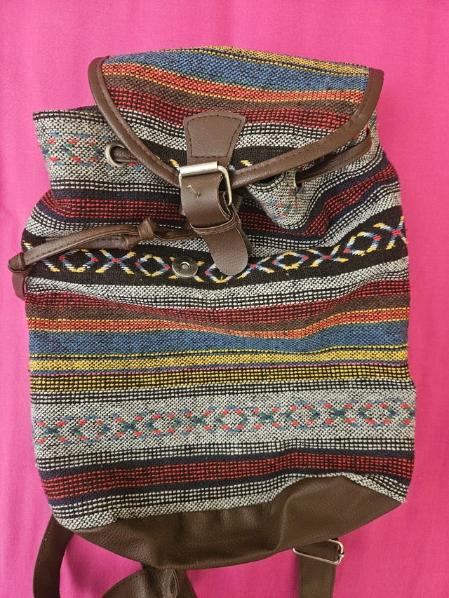 Bolso de tela con estampado étnico