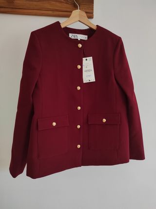 Blazer Zara Burdeos Talla S