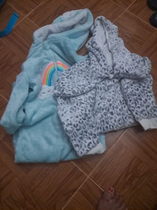  Lote 2 Pijama niña arcoíris y leopardo