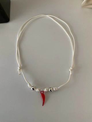 Collana choker corno rosso