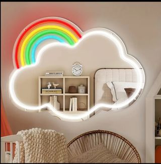Specchio Neon LED Nuvola Arcobaleno