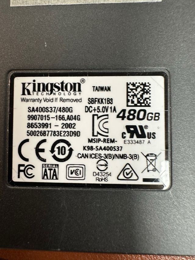 Kingston SA400S37480G 480.1 GB SSD#E23D9D