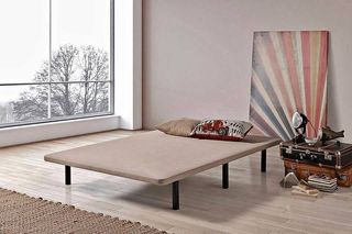 ✅PACK CAMA BASE TAPIZADA+COLCHON BERLIN A ESTRENAR