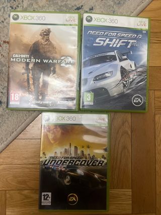 Lote 3 juegos Xbox 360: NFS, MW2
