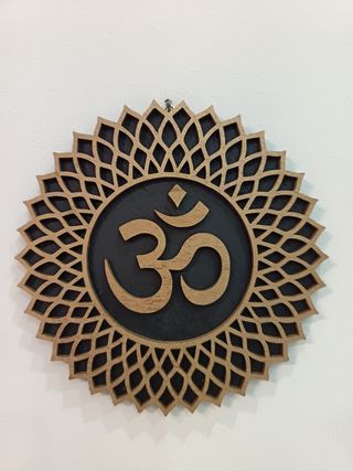 Mandala in Legno Decorazione Murale, ohm, bambulè