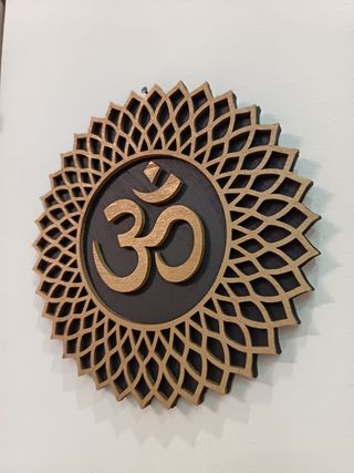Mandala in Legno Decorazione Murale, ohm, bambulè