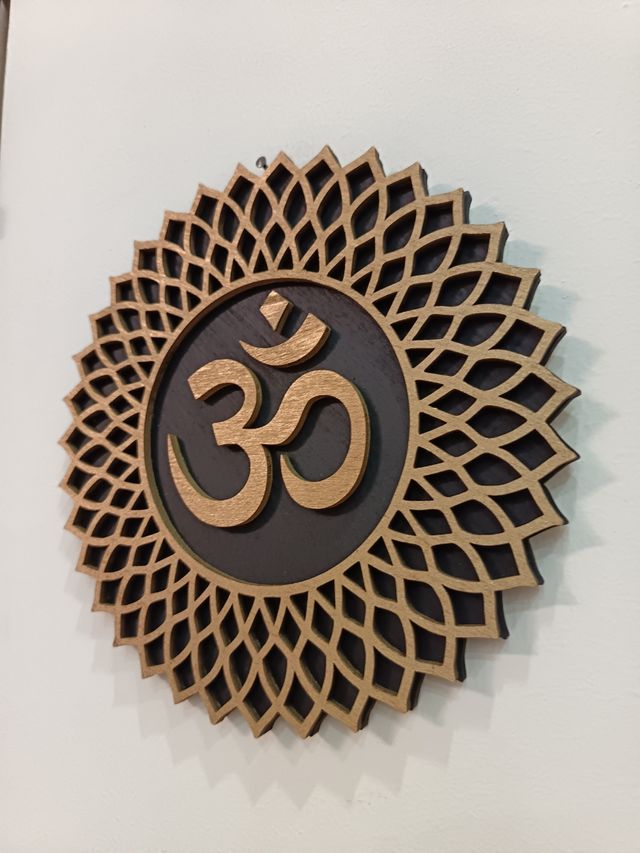Mandala in Legno Decorazione Murale, ohm, bambulè