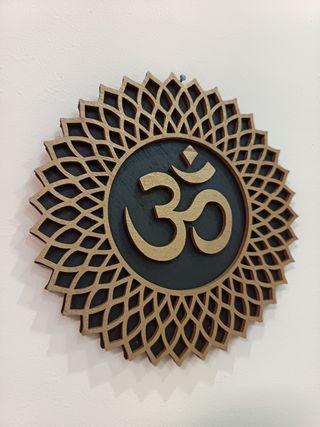 Mandala in Legno Decorazione Murale, ohm, bambulè
