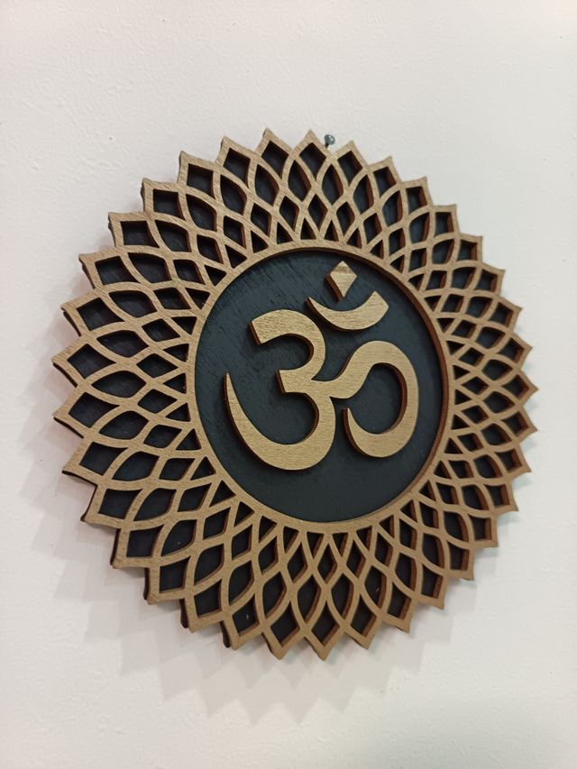 Mandala in Legno Decorazione Murale, ohm, bambulè