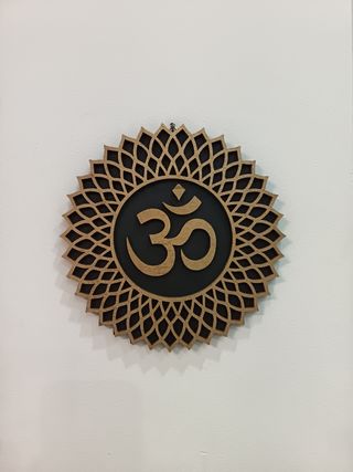 Mandala in Legno Decorazione Murale, ohm, bambulè