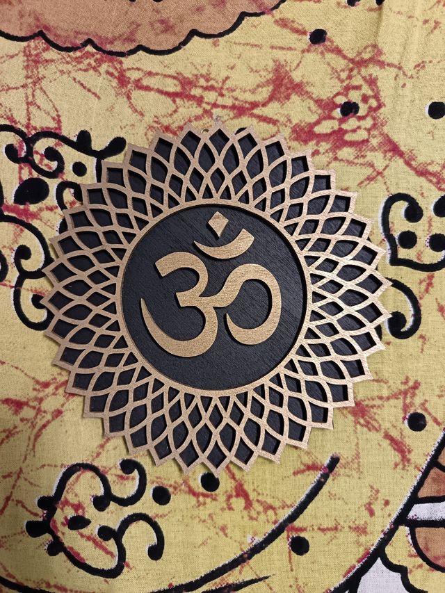 Mandala in Legno Decorazione Murale, ohm, bambulè