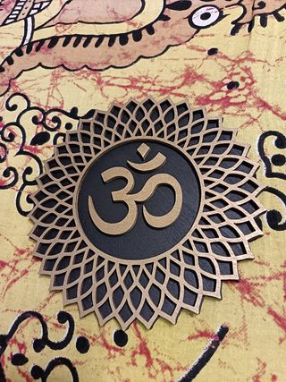 Mandala in Legno Decorazione Murale, ohm, bambulè