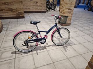 Bicicleta Decathlon 24 Azul y Rosa