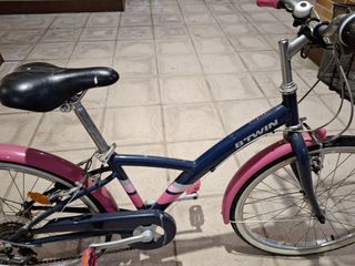 Bicicleta Decathlon 24 Azul y Rosa