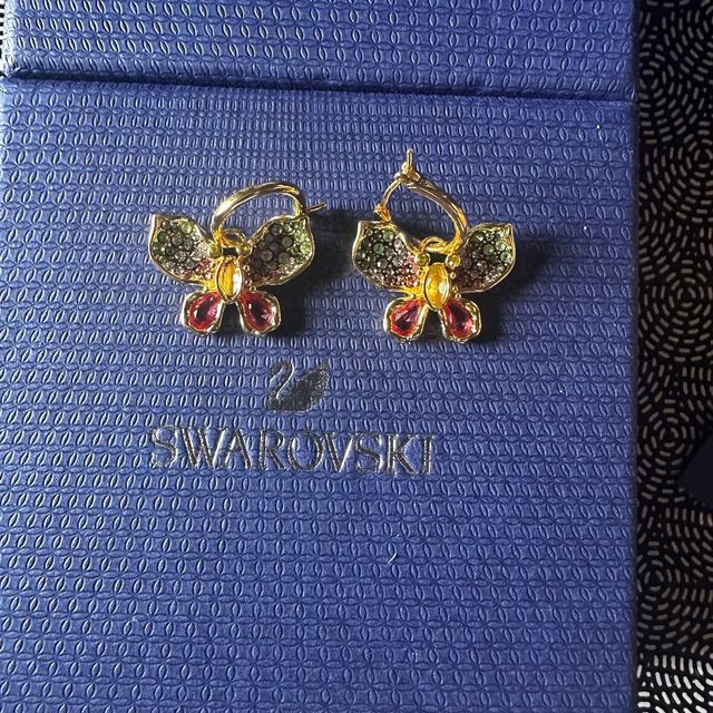Pendientes Aro Mariposa Swarovski Multicolor