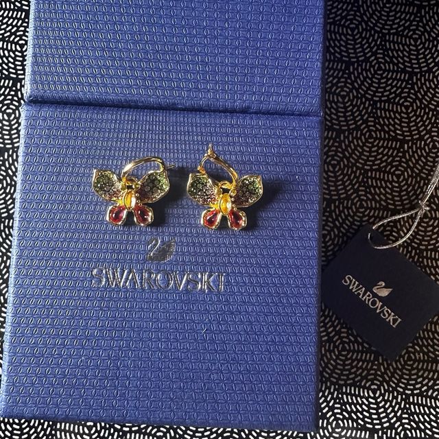 Pendientes Aro Mariposa Swarovski Multicolor