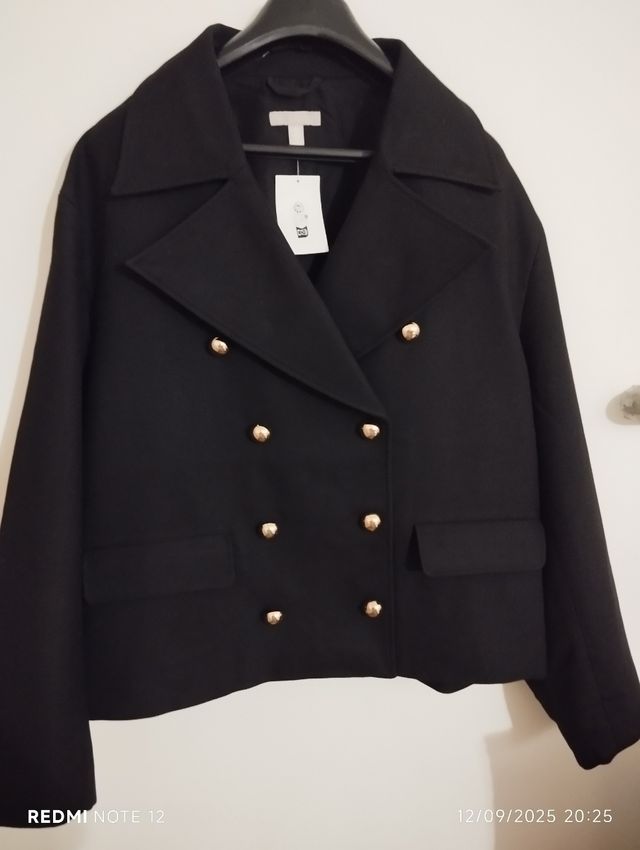 Giacca nera doppiopetto XL