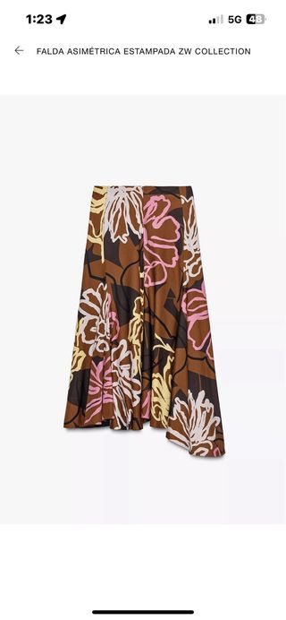Falda Zara asimétrica estampada
zw coleccion 