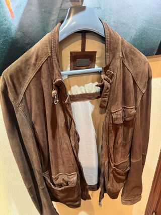 Chaqueta Massimo Dutti Cuero Marrón