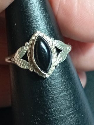 Anillo Plata Ley Ónix Talla Marquesa