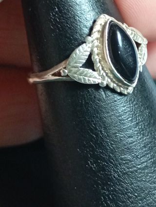 Anillo Plata Ley Ónix Talla Marquesa