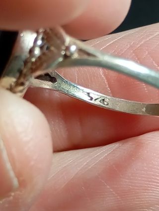 Anillo Plata Ley Ónix Talla Marquesa
