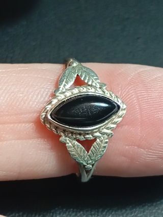 Anillo Plata Ley Ónix Talla Marquesa