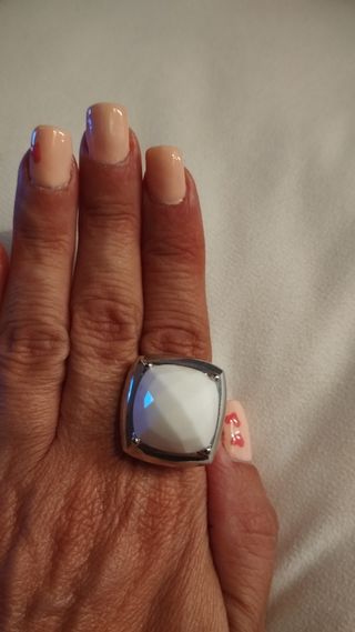 Anillo plata con piedra blanca