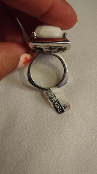 Anillo plata con piedra blanca