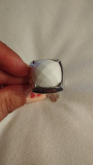 Anillo plata con piedra blanca