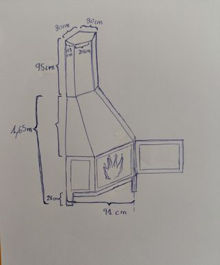 Chimenea Metálica Negra con Puerta