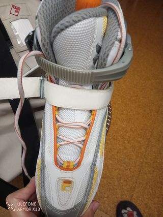 Patines en línea Fila blancos y naranjas