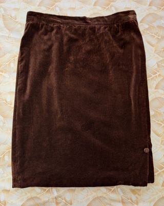 Gonna vintage in velluto marrone