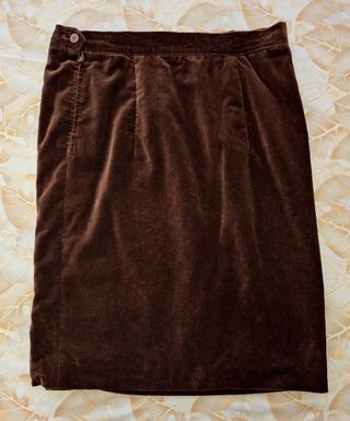 Gonna vintage in velluto marrone