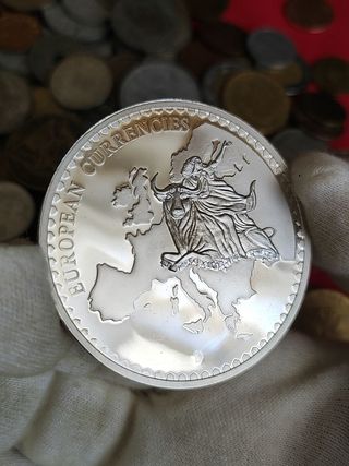 Lote monedas del mundo encartonadas/ medalla Plata