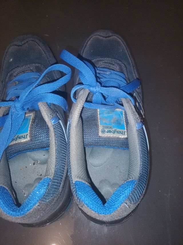 Botas de seguridad azules y grises