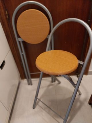 Taburetes plegables madera y metal