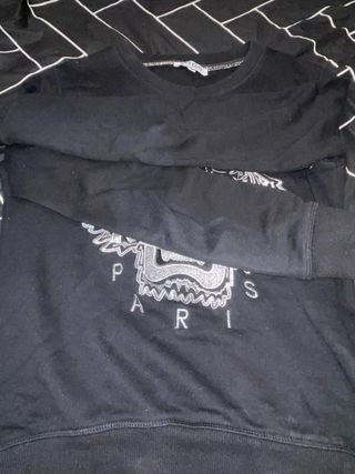 Sudadera Kenzo Negra con Tigre Bordado