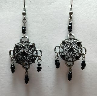 Pendientes Filigrana Negro Plata