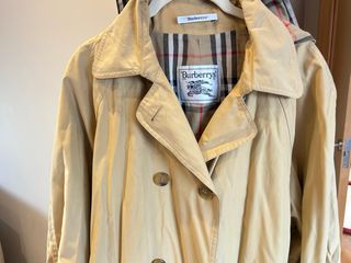 Gabardina Burberrys Mujer Talla XXL Amarillo crema