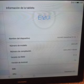 Tablet Huawei MediaPad T3 10 PULGADAS Negro 16Gb