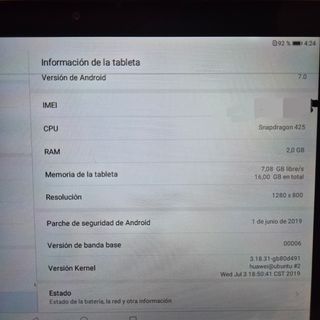 Tablet Huawei MediaPad T3 10 PULGADAS Negro 16Gb