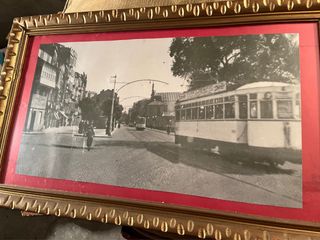 Cuadro antiguo Vigo tranvía