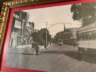 Cuadro antiguo Vigo tranvía