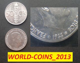 50 CENTIMOS 1966 *--/68 SC. ERROR: 1a ANEPIGRAFA