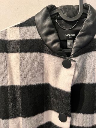 Abrigo Mango Cuadros Talla S