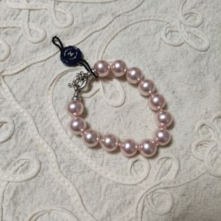 Pulsera de perlas color rosa y plata